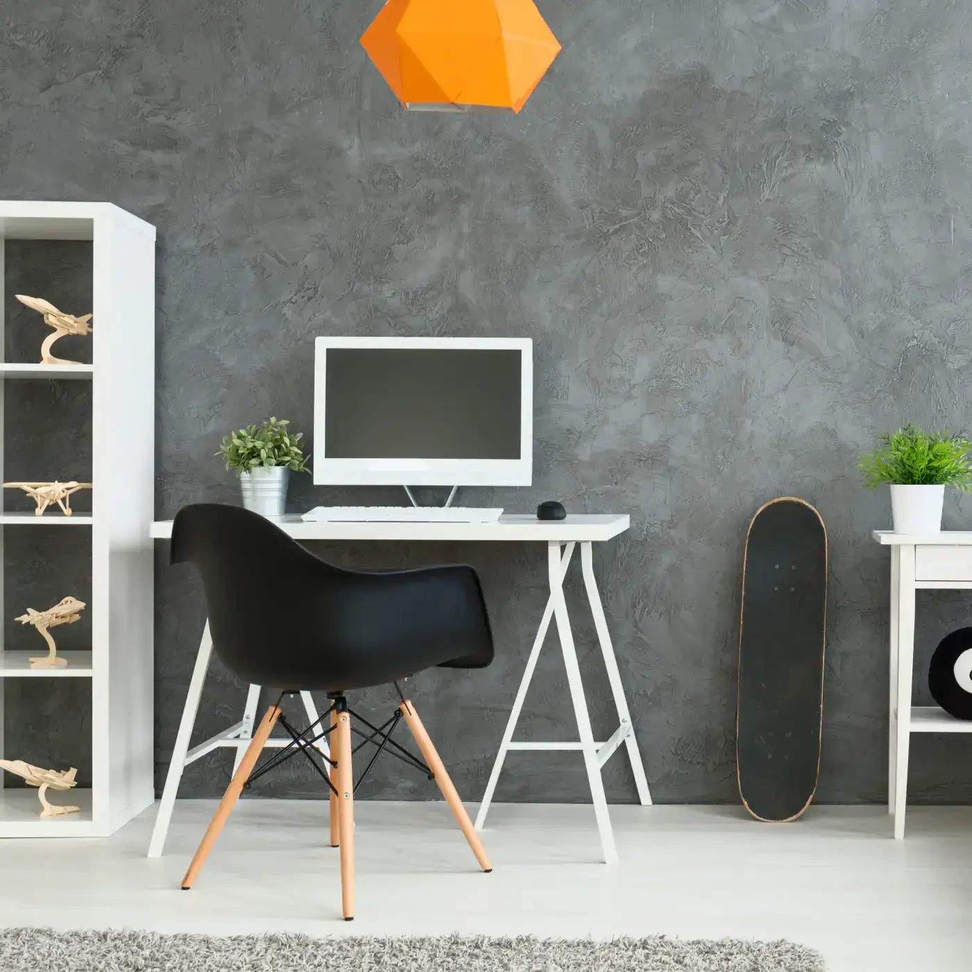 Office desk in a modern apartment